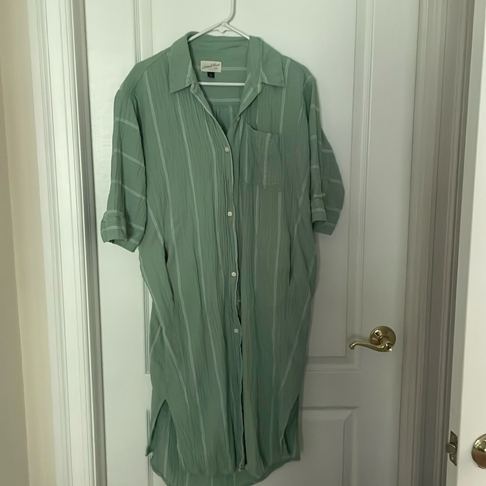 Universal Thread Womens Shirtdress Soft Cotton Gauze Beach Minimalist Comfort M